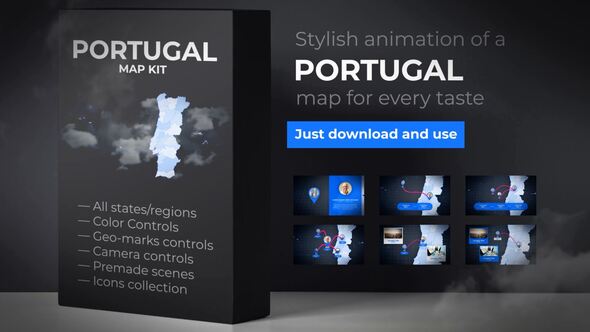 Portugal Map - VideoHive 24259016