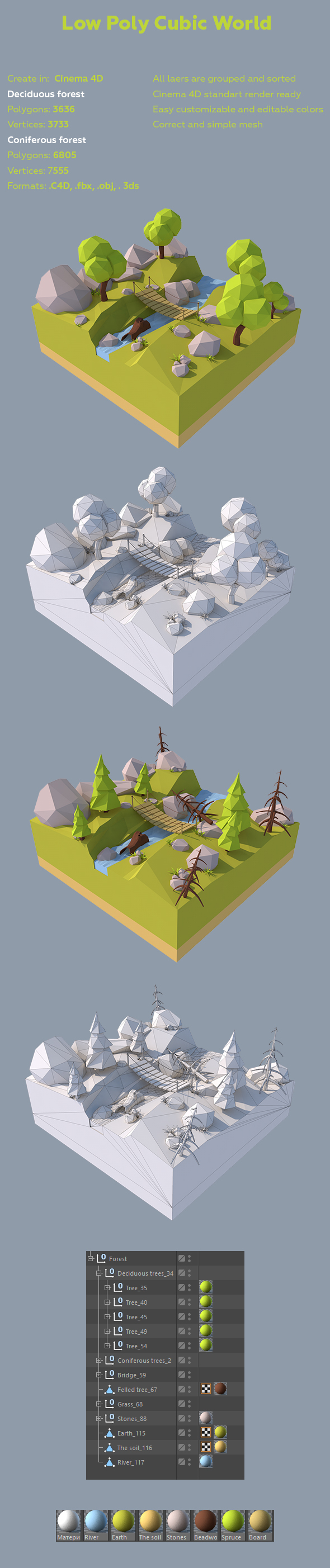 Low Poly Forest - 3Docean 24262893