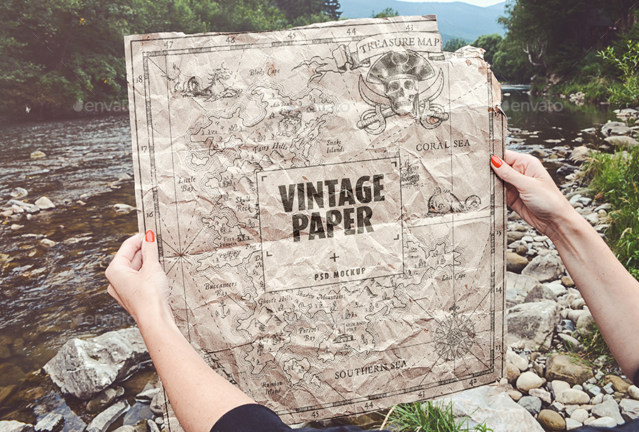 Download Vintage Paper / Poster / Map Mockup by Freesunka | GraphicRiver