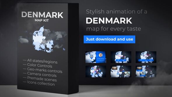 DenmarkMap - Kingdom - VideoHive 24269413