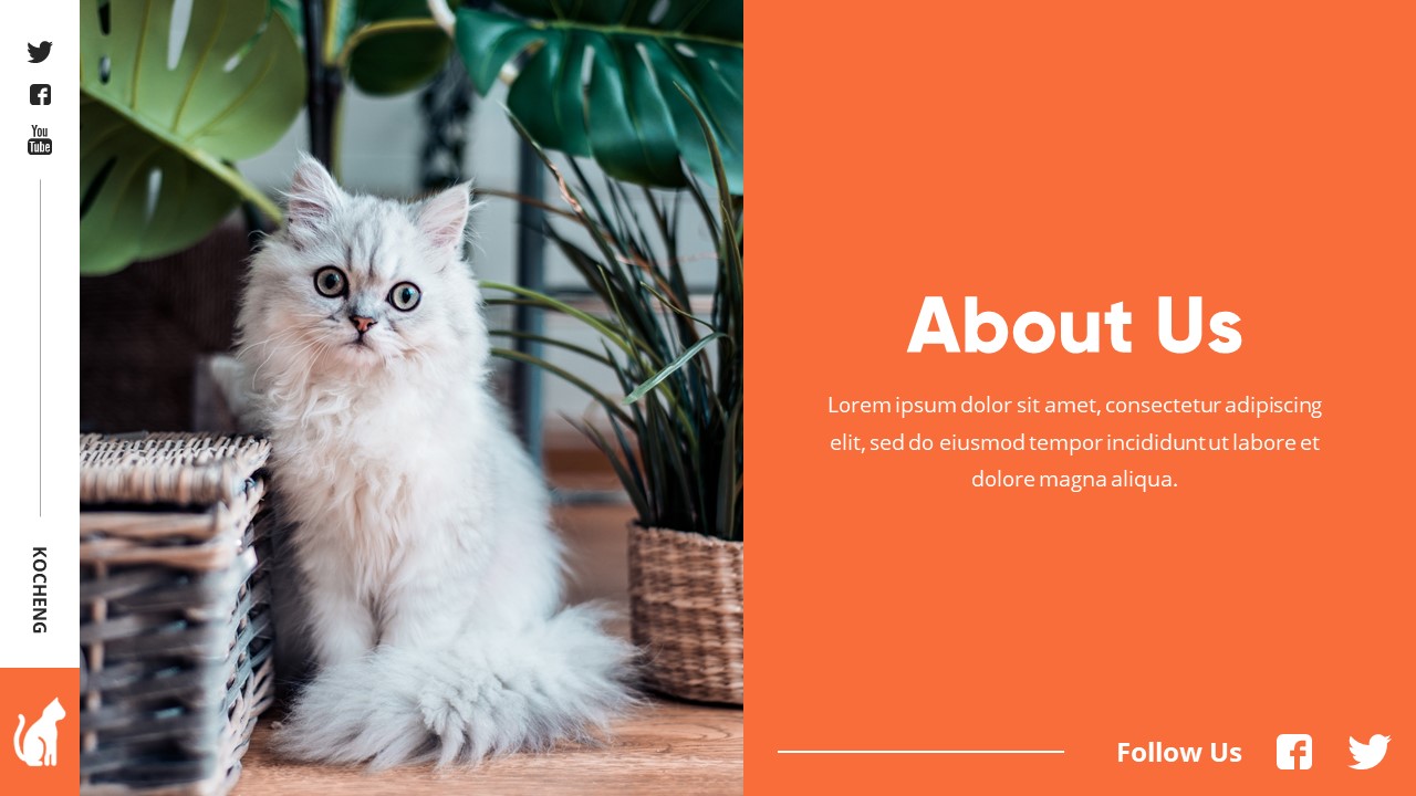 Kocheng - Cat Animal Google Slides Template, Presentation Templates
