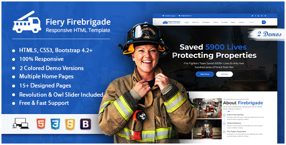 Fiery - Fire Brigade Responsive HTML Template