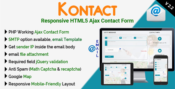 Kontact - Responsive HTML5 Ajax Contact Form