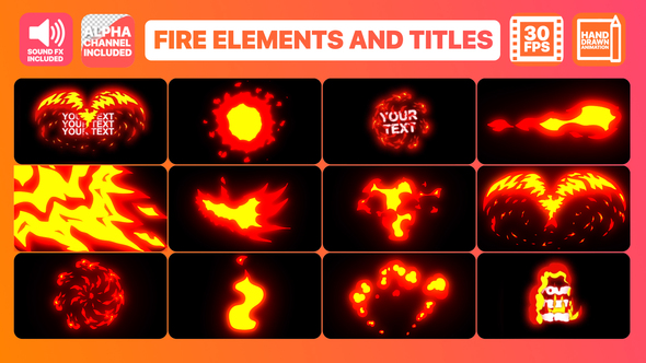 Flame Elements And - VideoHive 23705320