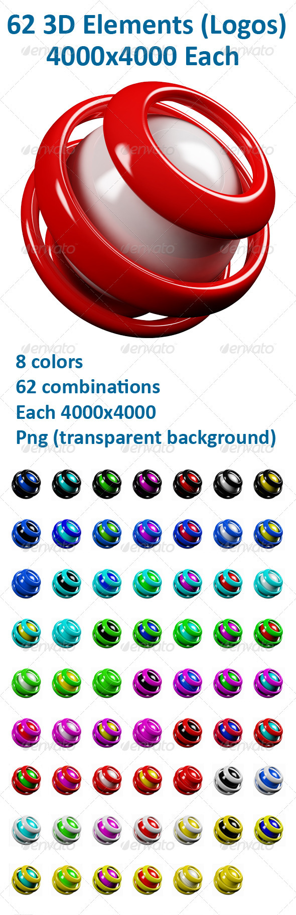 62 3D Elements (Logos)