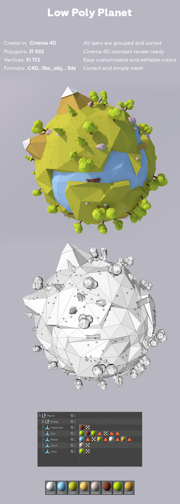 Low Poly Planet - 3Docean 24283769