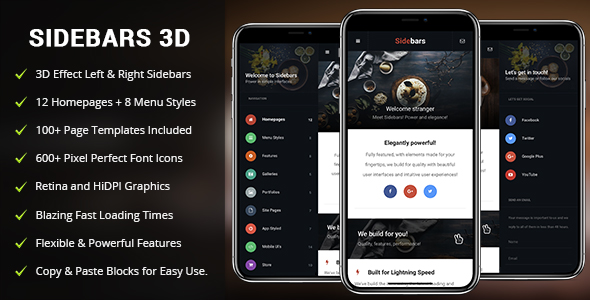 Sidebars 3D Mobile | PhoneGap & Cordova Mobile App
