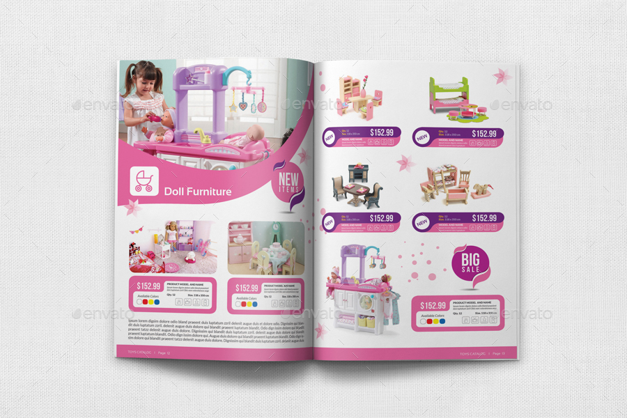 Toys Products Catalog Brochure Bundle Template, Print Templates