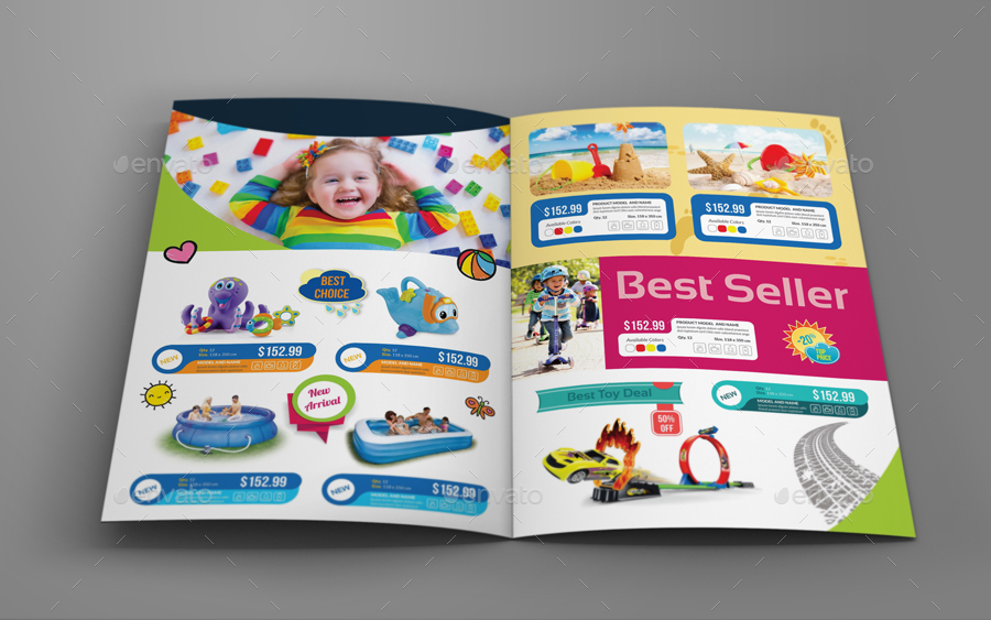 Toys Products Catalog Brochure Bundle Template, Print Templates