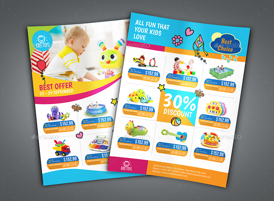 Toys Products Catalog Brochure Bundle Template, Print Templates