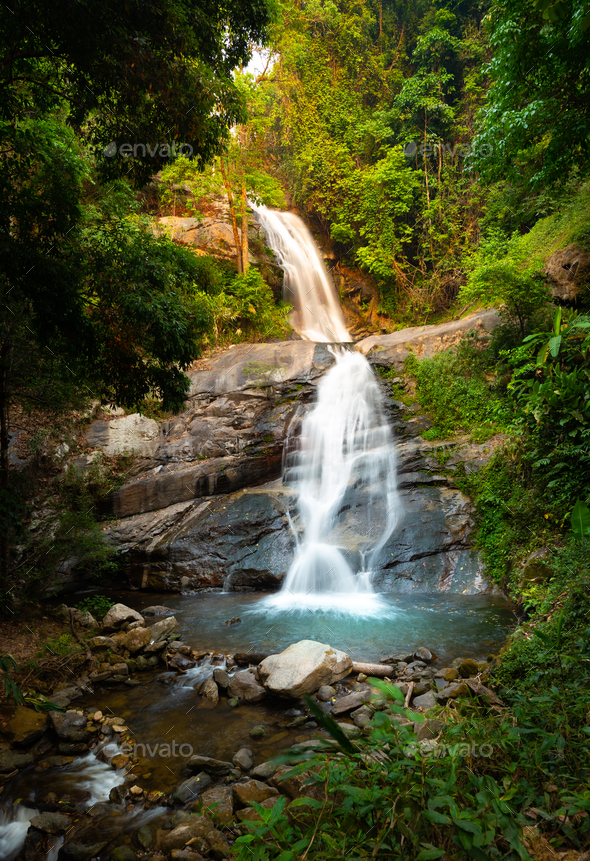 Huai Sai Luang Waterfall – Doi Inthanon National Park - Stock Photo - Images