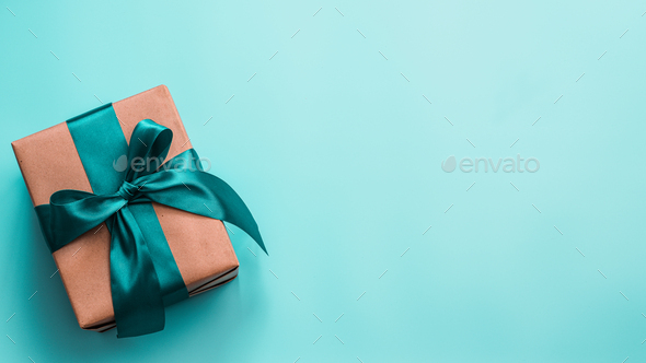 Download Gift Box In Craft Paper And Satin Ribbon Stock Photo By Fasci Photodune PSD Mockup Templates