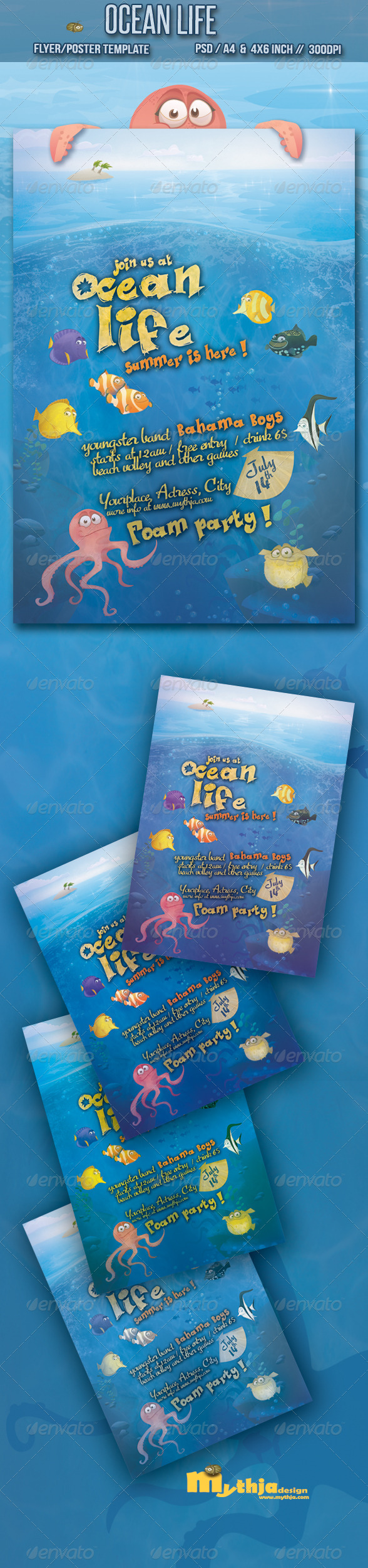 Ocean Life - Flyer/Poster Template - Flyers Print Templates