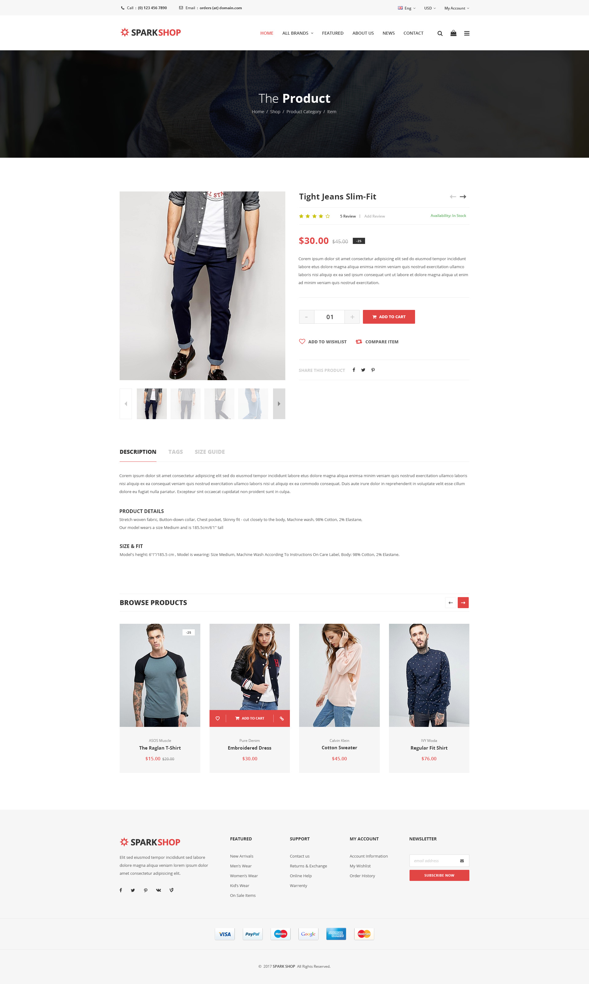 Spark - Shop PSD template by Templines | ThemeForest