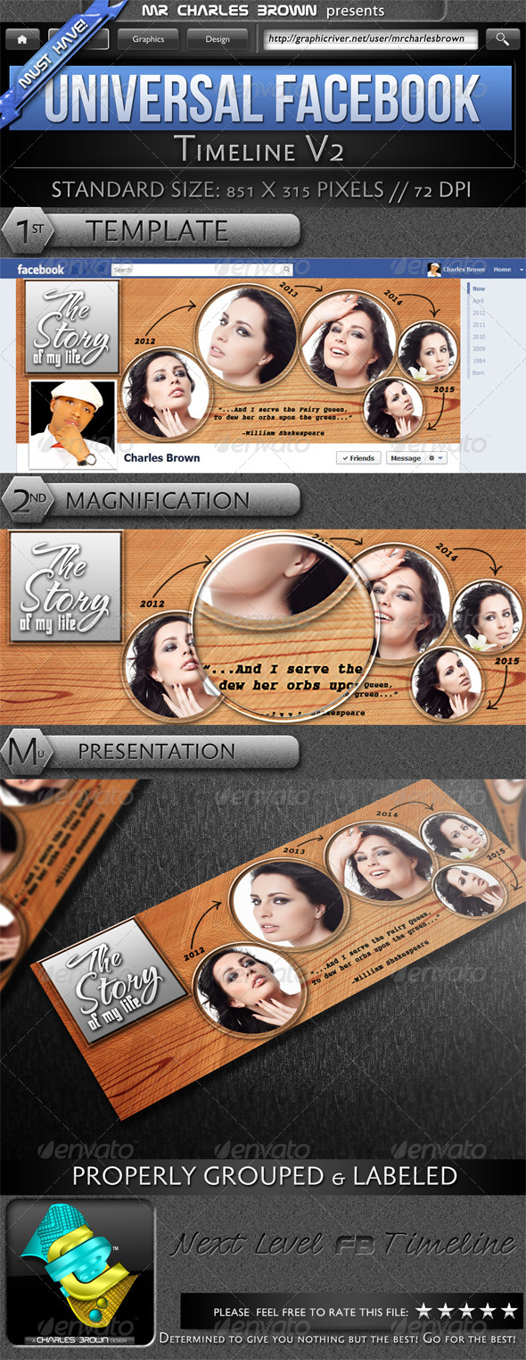 Universal Facebook Timeline v2 - Facebook Timeline Covers Social Media