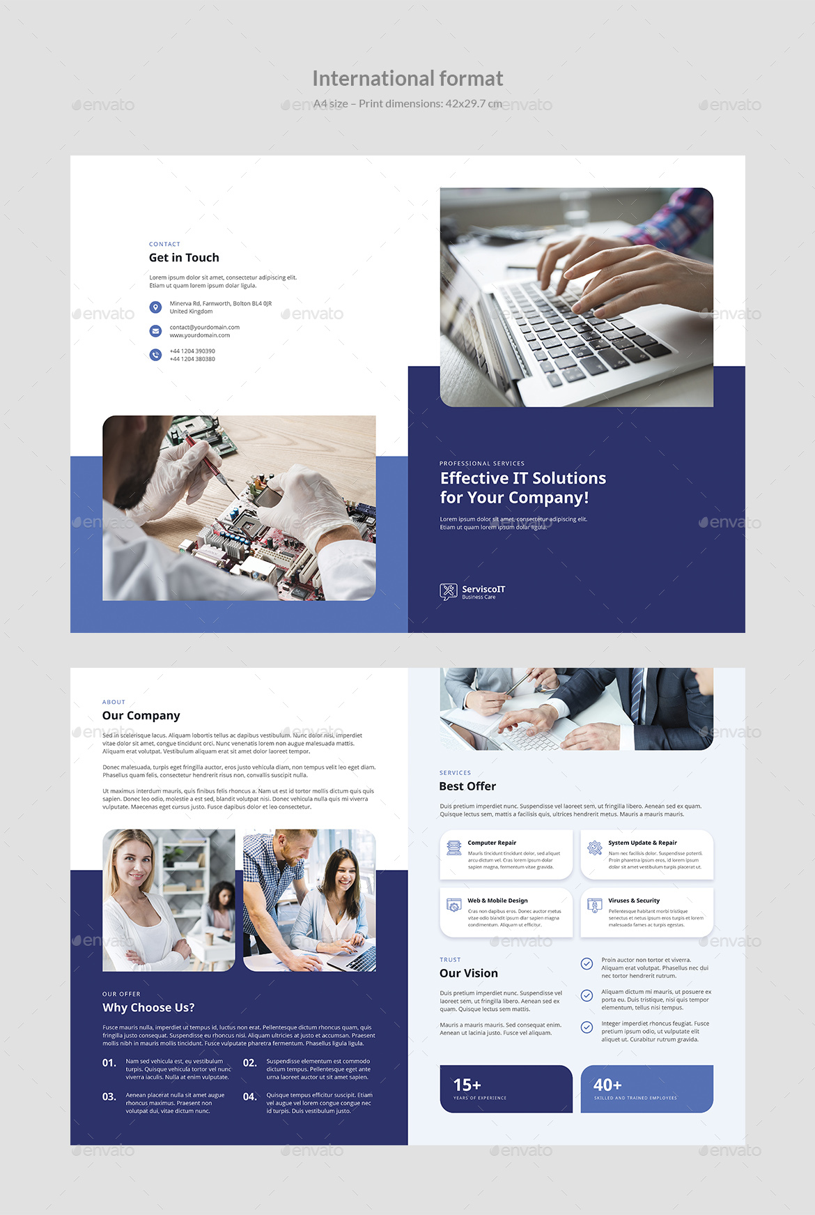 Brochure – IT Services Bi-Fold, Print Templates | GraphicRiver