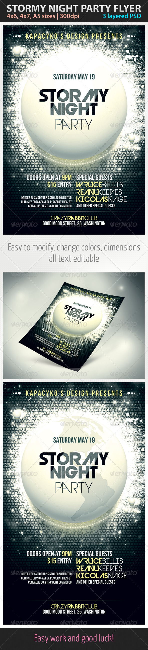 Stormy Night Party Flyer - Clubs & Parties Events
