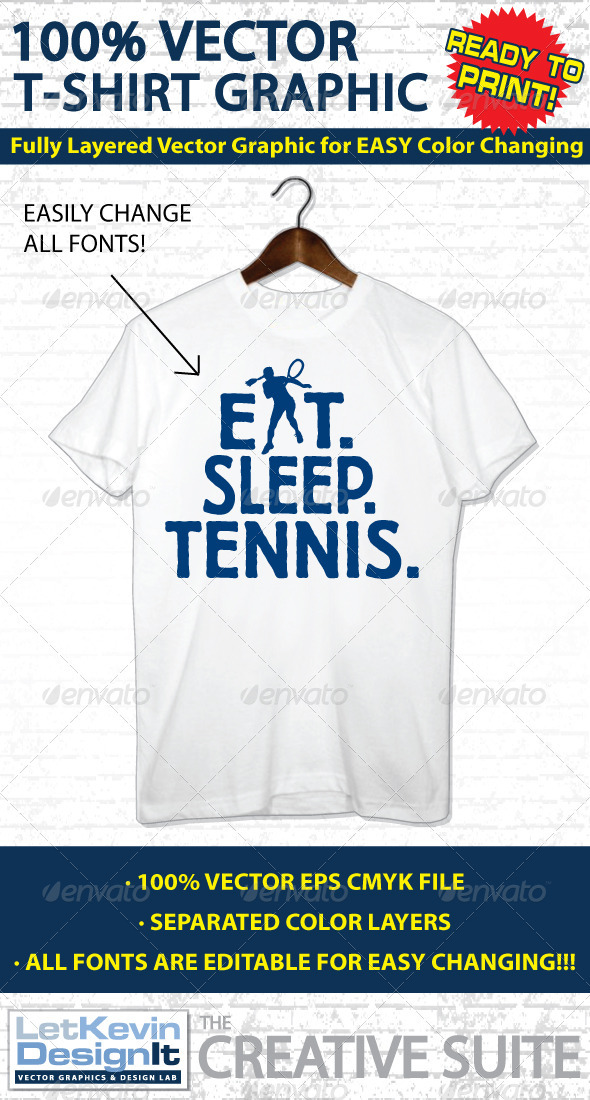 Tennis Vector T-shirt Graphic - Template - Sports & Teams T-Shirts