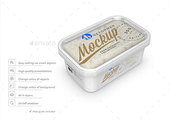 Download 400g Plastic Container Mockup Three Quarter View By Reformer Graphicriver