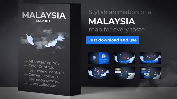 Malaysia Animated Map - VideoHive 24337258