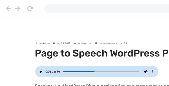 Speaker – Page to Speech Plugin for WordPress