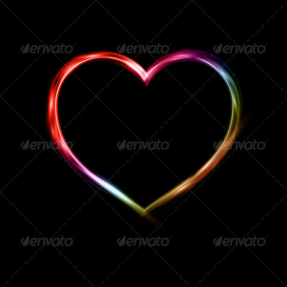 Neon Heart - Backgrounds Decorative