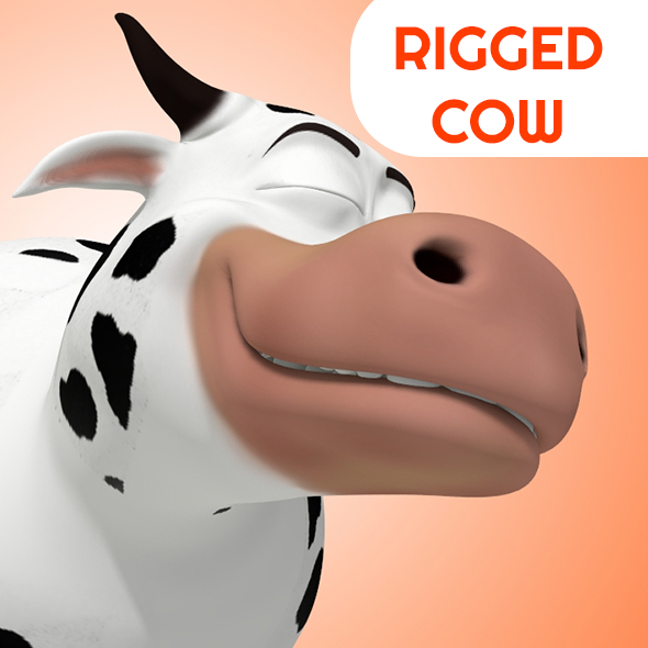 3D Rigged Cow - 3Docean 24346519