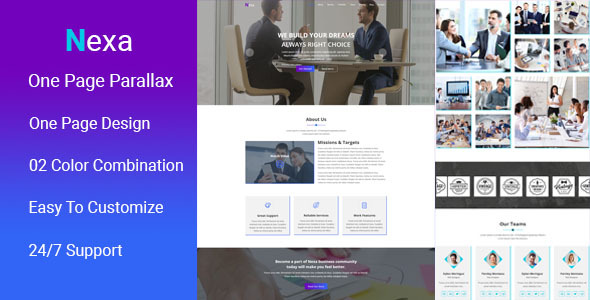 Nexa - One Page Parallax Muse Template