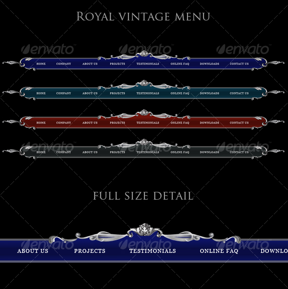 Luxury site menu - Web Elements