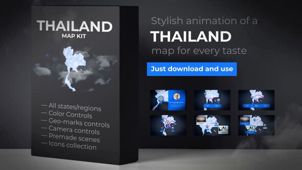 Thailand Animated Map - VideoHive 24351874