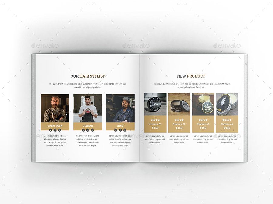 Mr.Barber Barbershop Square Brochure Template by Formatika | GraphicRiver