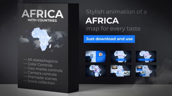 Africa Animated Map - VideoHive 24353996