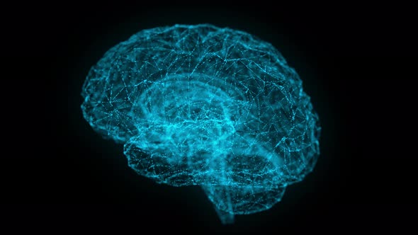 Birth of Artificial intelligence AI machine learning with 5G speed particle brain