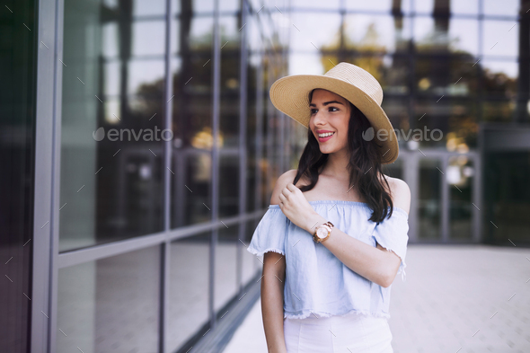 Girl store wearing hat