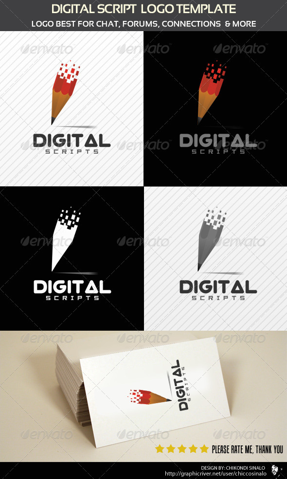 Digital Script Logo Template