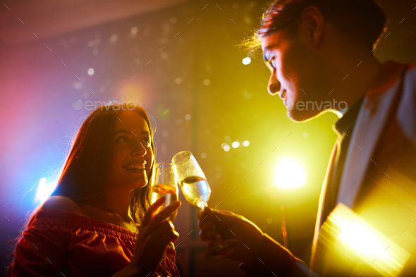 Young couple celebrating anniversary - Stock Photo - Images