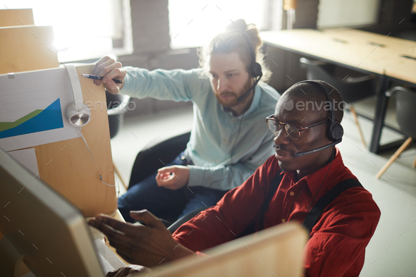 Office Workers in Cubicles - Stock Photo - Images
