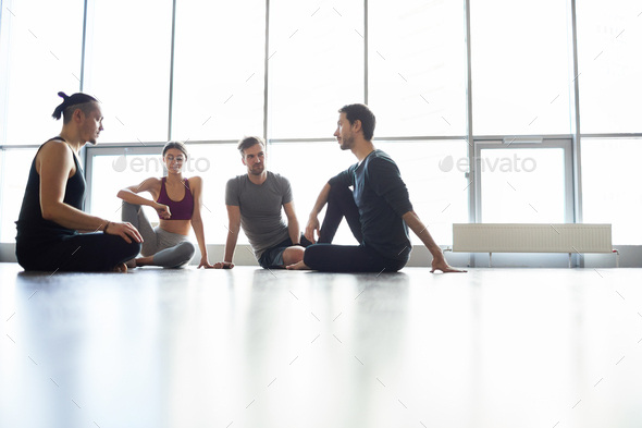 Planning shared yoga practice - Stock Photo - Images