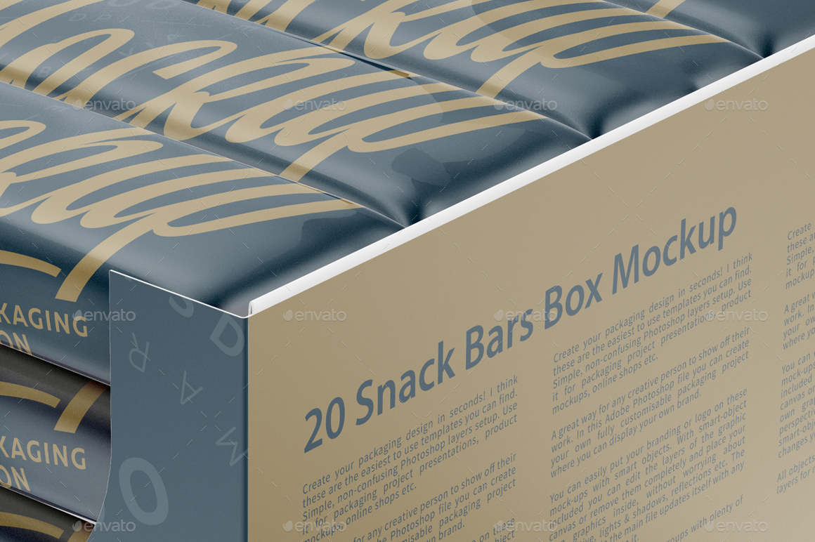 Download 20 Snack Bars Display Box Mockup By Reformer Graphicriver