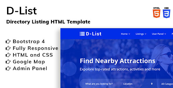 D-List - Directory and Listing HTML Template