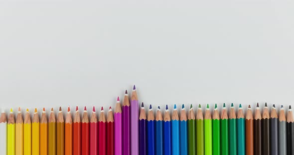 Colored Pencils Stop Motion Copy Space