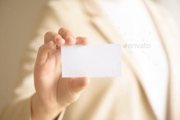 businessman holding empty business card with copy space mock up business study network concept empty business cards