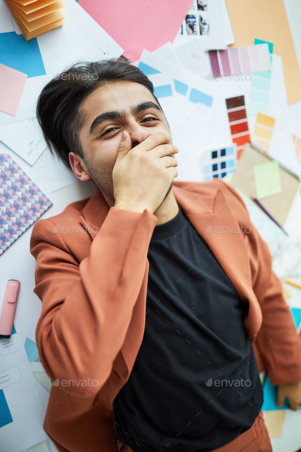 Laughing Young Businessman - Stock Photo - Images