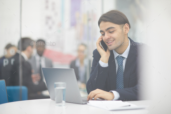 Middle-Eastern Businessman Working - Stock Photo - Images
