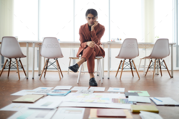 Middle-Eastern Businessman Planning Project in Empty Office - Stock Photo - Images