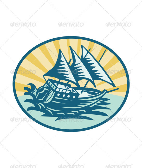 Galleon Ship Aerial View