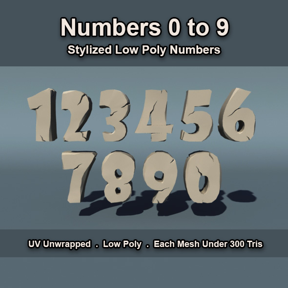 Low Poly Numbers - 3Docean 24372995