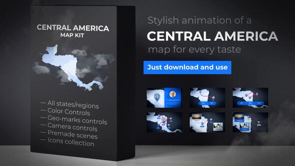 Map of Central - VideoHive 24375467