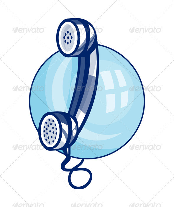 Retro Blue Telephone Isolated