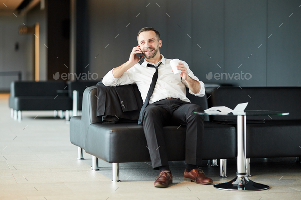 Calling in lounge - Stock Photo - Images